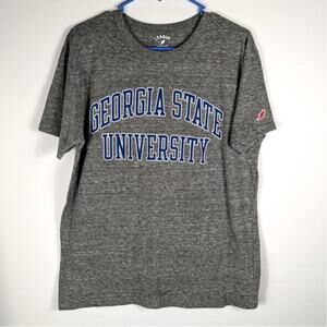 League Georgia State University T-Shirt Large Gray Tri Blend Collegiate Tee